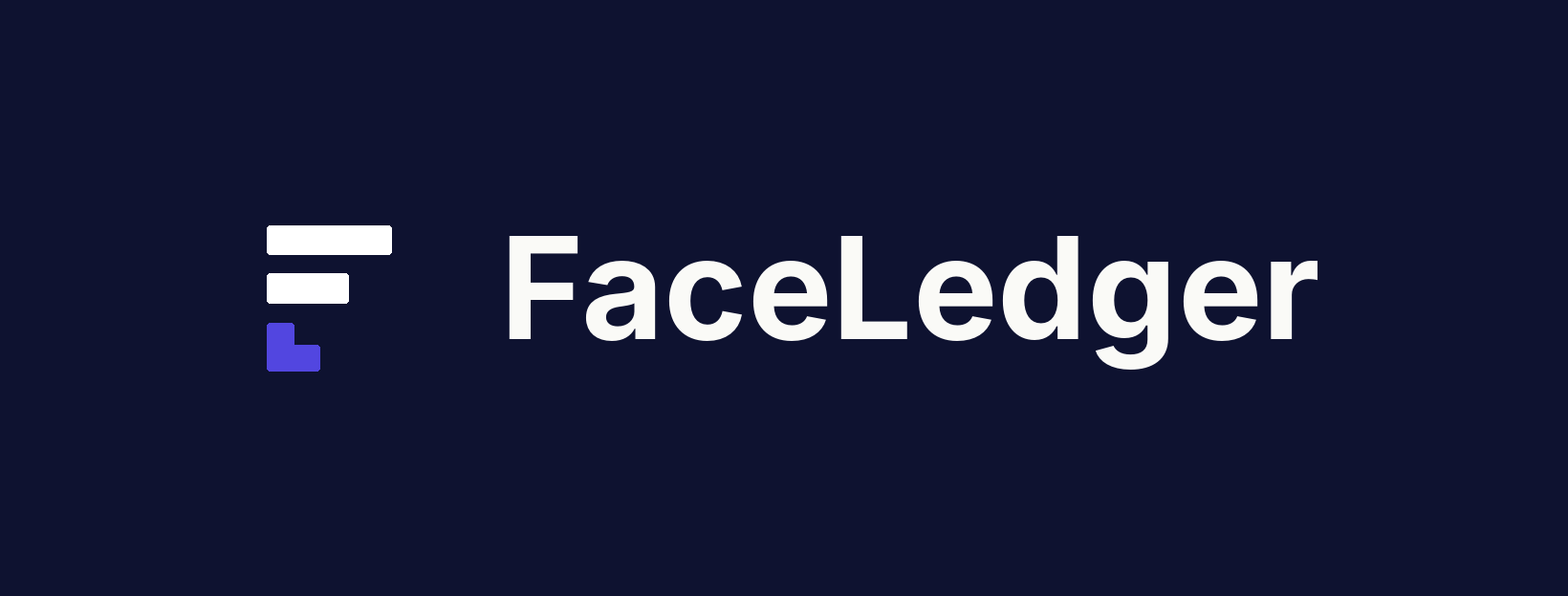 FaceLedger, On dark background