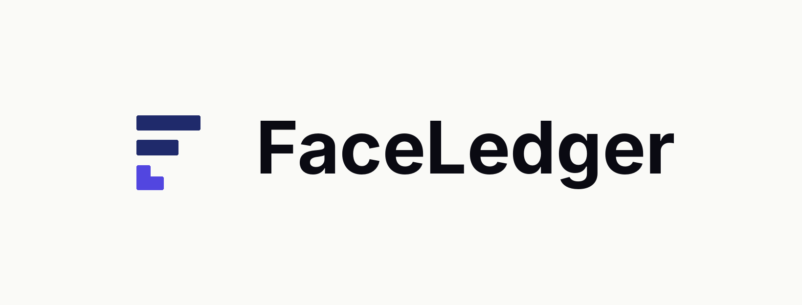 FaceLedger, On light background